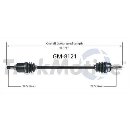 Surtrack Axle Cv Axle Shaft, Gm-8121 GM-8121